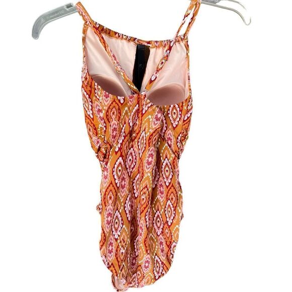 Garnet Hill High Neck Batik Print One Piece Swimsuit 2 - Picture 2 of 6